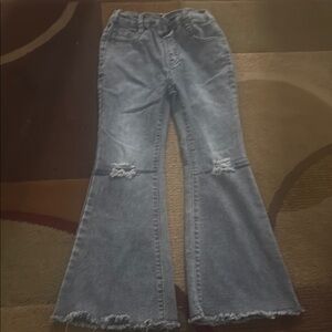 SHEIN Gray Flare Wide Leg Jeans